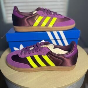 Adidas Womens Samba OG Shoes, Maroon / Rich Mauve / Gum US 5 1/2